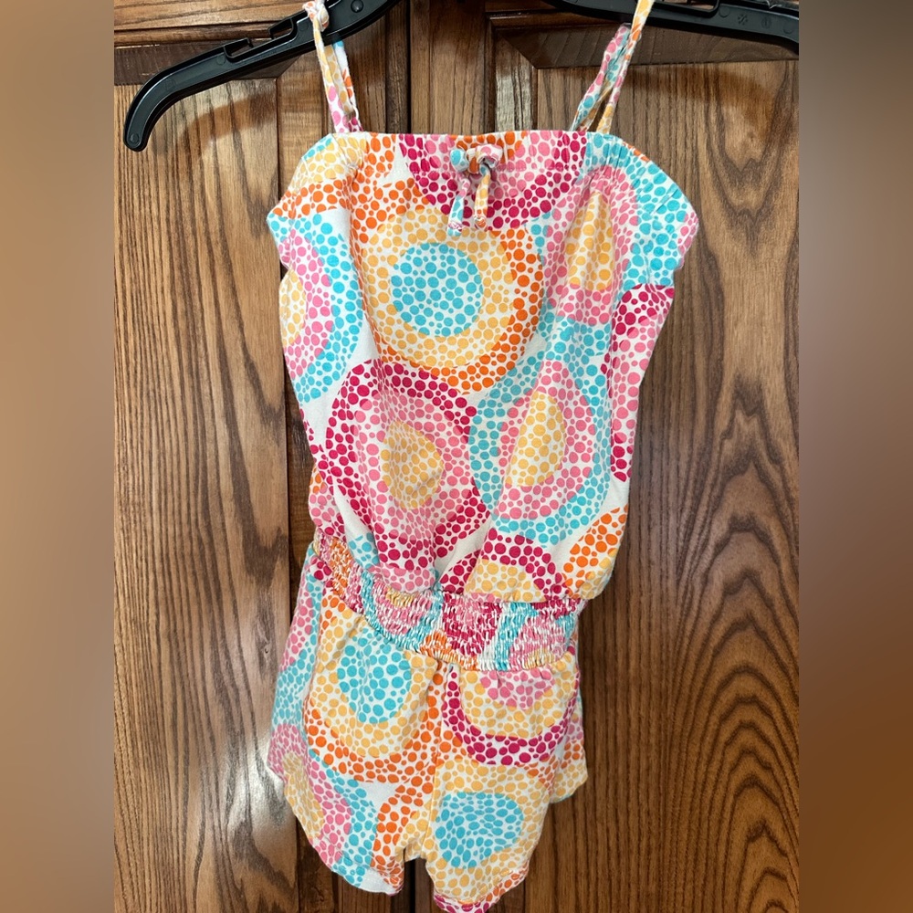 Circo Pink and Orange Patterned Fabric Romper